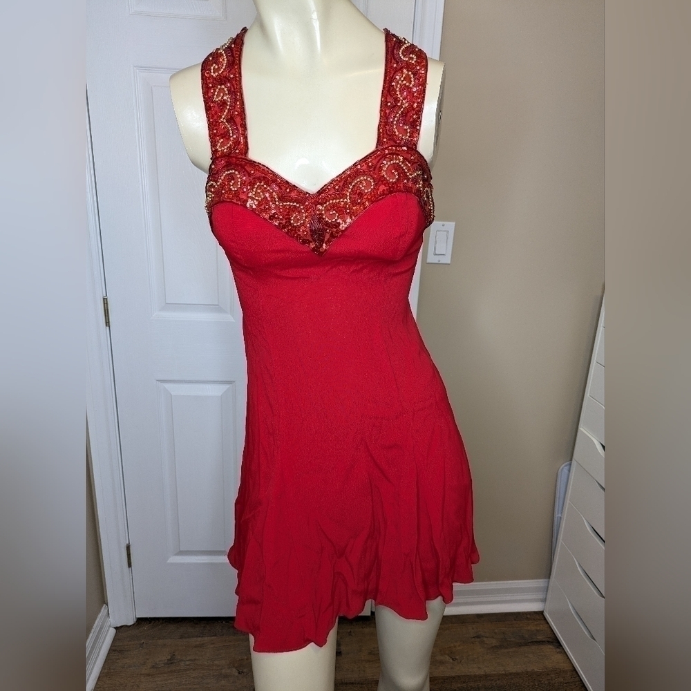 Gunne sax Jessica McClintock vintage red sequin dress